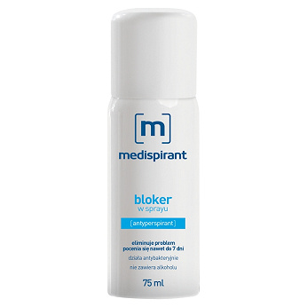 MEDISPIRANT Bloker w sprayu , eleminujący problem pocenia się, 75 ml