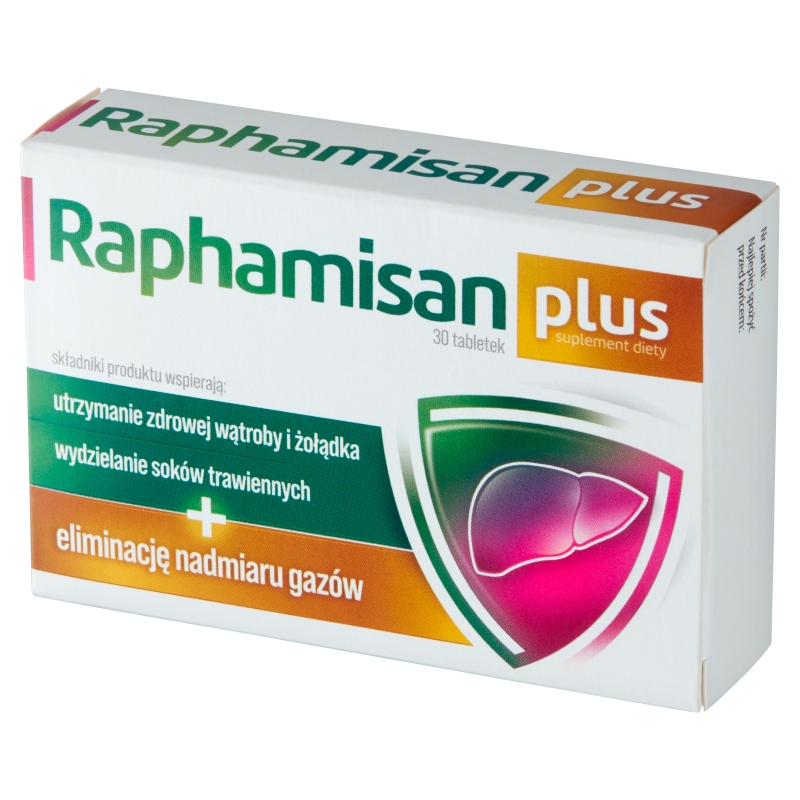Raphamisan Plus, tabletki ze składnikami wspomagającymi trawienie, 30 szt.