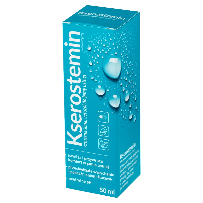 Kserostemin, aerozol nawilżający błonę śluzową jamy ustnej o smaku miętowym, 50 ml