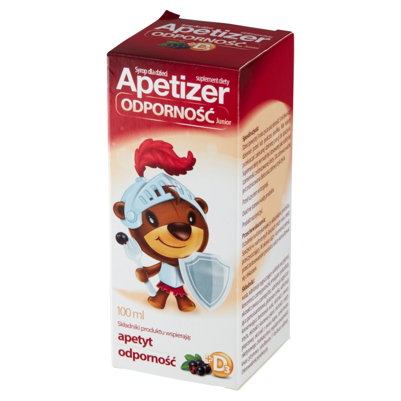 Apetizer Odporność Junior , syrop ze składnikami wspierającymi apetyt i odporność, 100 ml