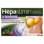 Hepaslimin z biotyną tabletki ze składnikami wspierającymi wątrobę i zachowanie prawidłowej masy ciała, 30 szt.