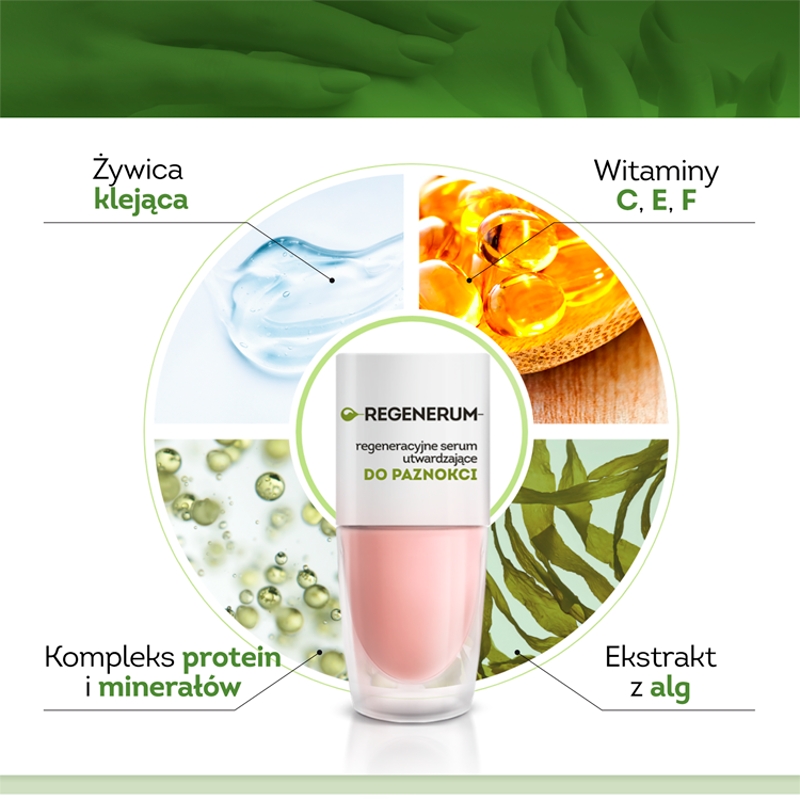 Regenerum regeneracyjne serum utwardzające, lakier do paznokci, 8 ml