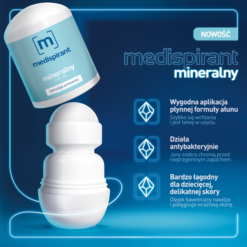 MEDISPIRANT MINERALNY, emulsja ochronna z pielęgnującym olejkiem bawełnianym, 40 ml