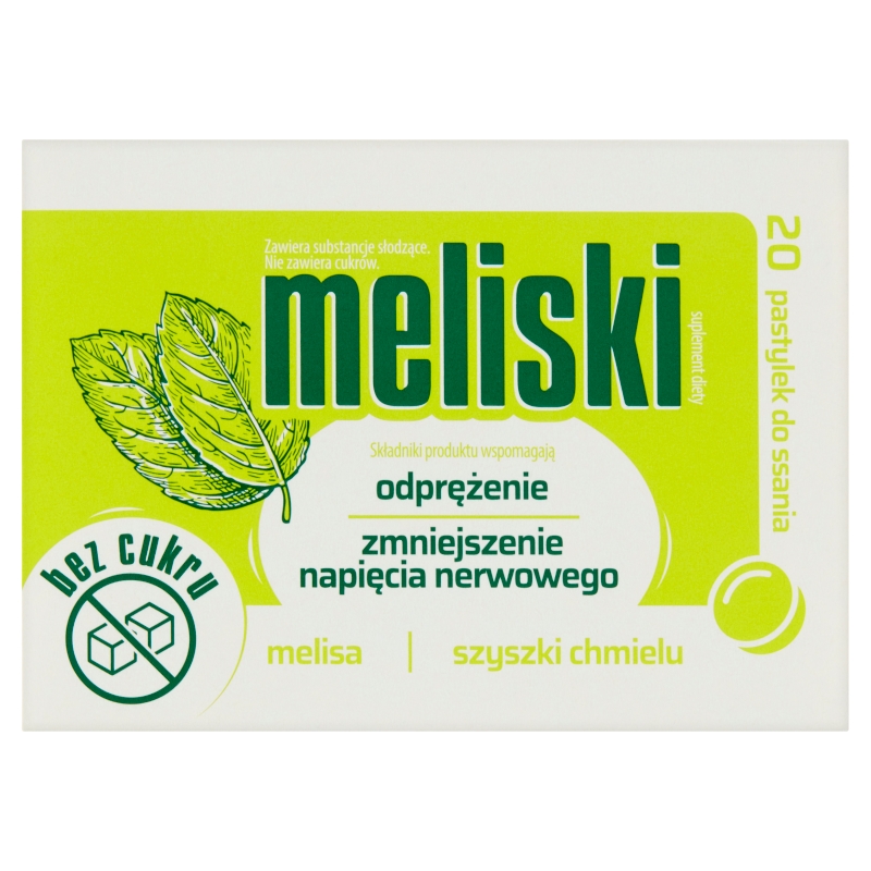 Meliski pastylki ze składnikami wspierającymi w zmniejszeniu napięcia nerwowego, 20 szt.