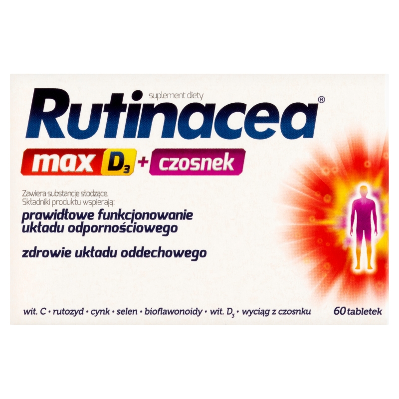 Rutinacea Max D3 + Czosnek 60 tabletek