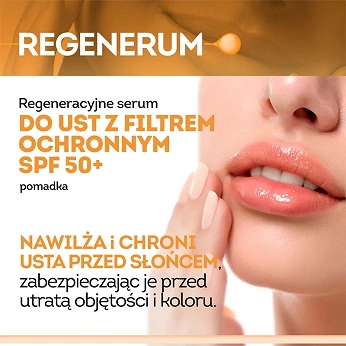 Regenerum Regeneracyjne Serum, Pomadka do ust z filtrem ochronnym SPF 50+, 5 g
