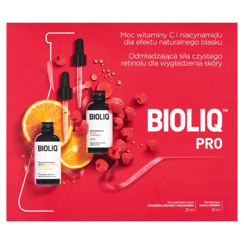 BIOLIQ PRO serum z witaminą C i niacynamidem, 20 ml + serum z retinolem, 20 ml