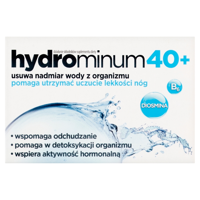 Hydrominum 40+ tabletki ze składnikami wspierającymi naturalne usuwanie toksyn z organizmu, 30 szt.