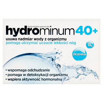 Hydrominum 40+, tabletki ze składnikami wspierającymi naturalne usuwanie toksyn z organizmu, 30 szt.