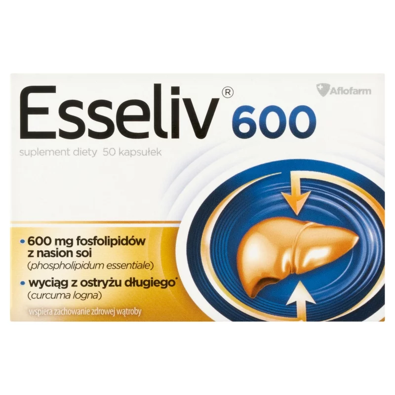 Esseliv 600 kapsułki ze składnikami wspierającymi pracę wątroby, 50 szt.