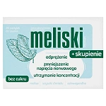Meliski + Skupienie pastylki do ssania ze składnikami wspomagającymi redukcje stresu i poprawę koncentracji, 20 szt.