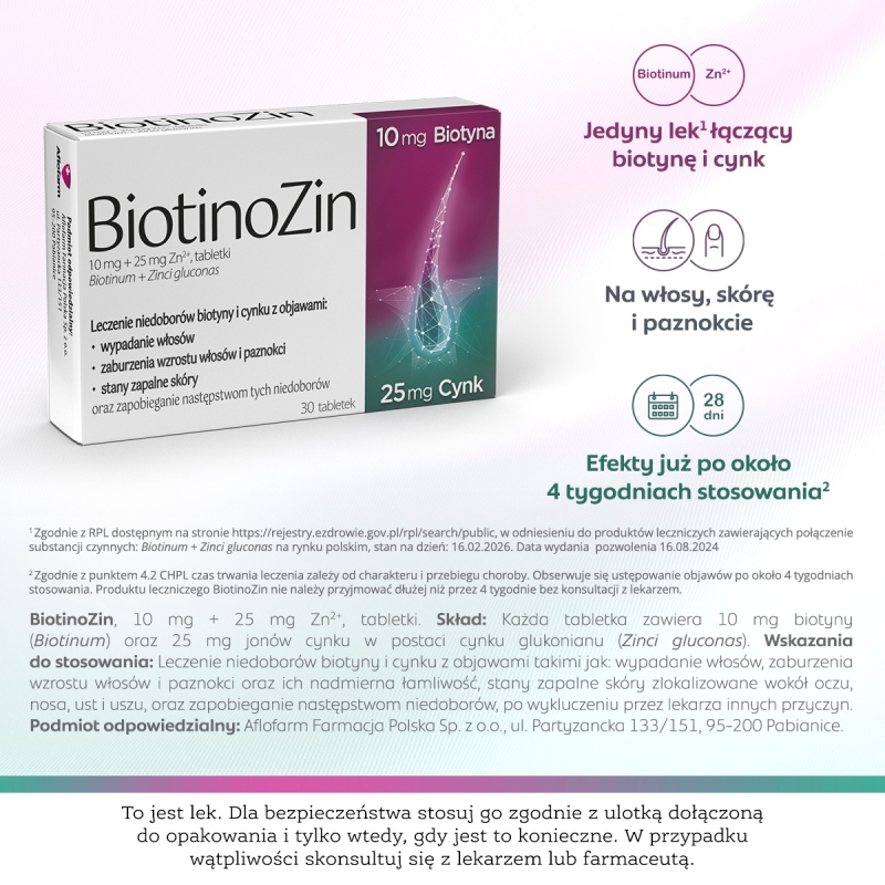 BiotinoZin , 30 tabletek