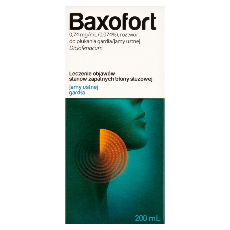 Baxofort, 0,74 mg/ml roztwór do płukania jamy ustnej i gardła, 200 ml