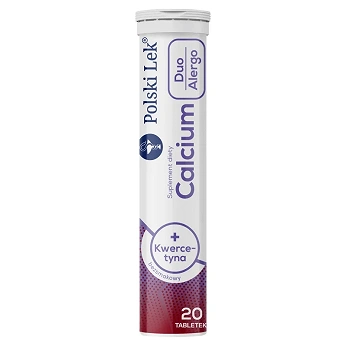Calcium Duo Alergo + kwerycytyna, tabletki musujące bezsmakowe, 20 szt.