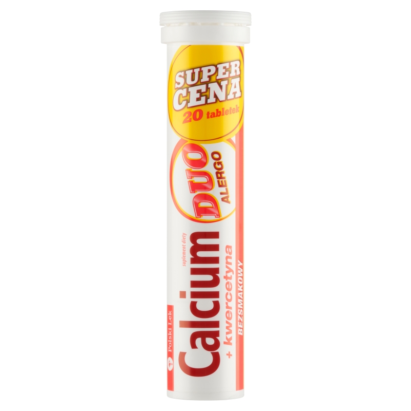 Calcium Duo Alergo + kwerycytyna , tabletki musujące bezsmakowe, 20 szt.
