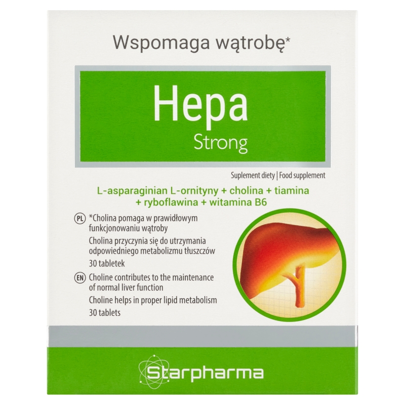 Hepa Strong tabletki ze składnikami wspomagającymi prawidłowe funkcjonowanie wątroby, 30 szt.
