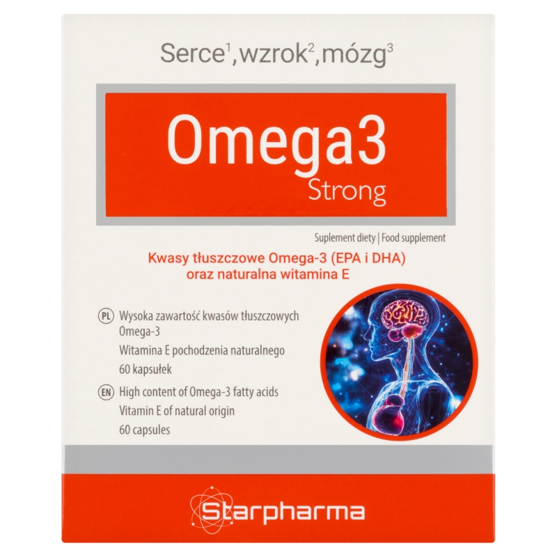 Omega3 Strong  kapsułki z kwasami omega 3 i witaminą E, 60 szt. 