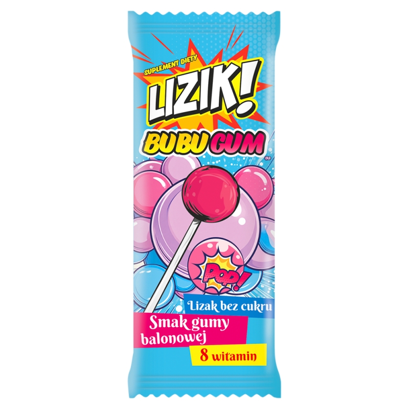 Lizik! Bubugum lizak o smaku gumy balonowej, 1szt.