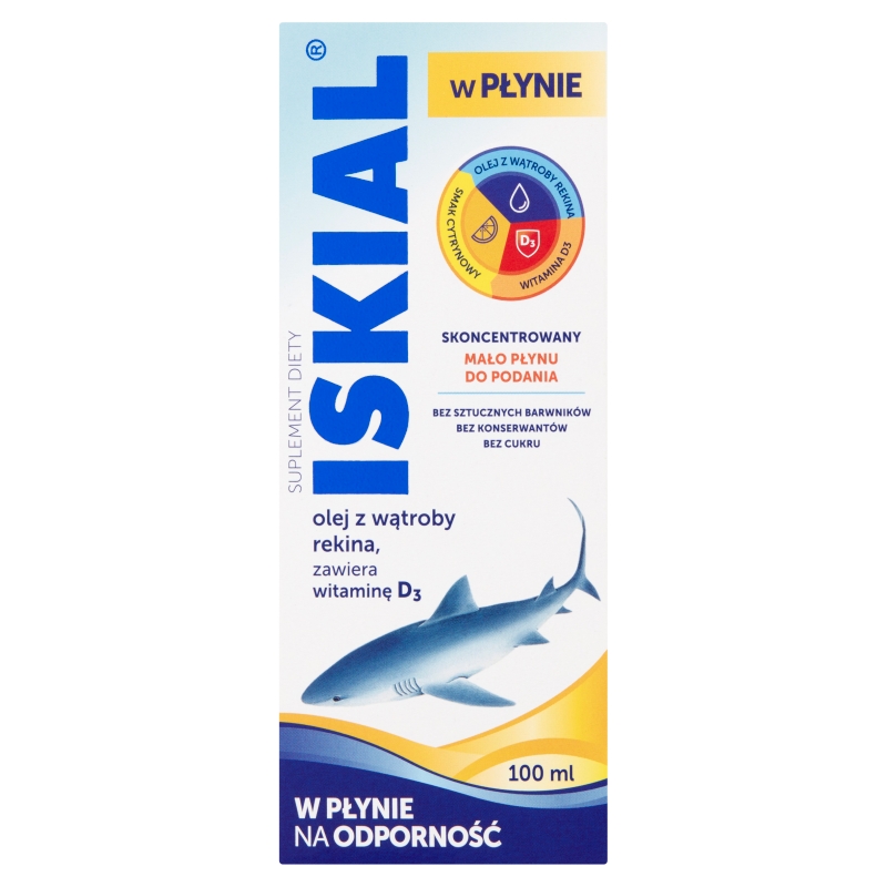 Iskial w płynie , płyn z olejem z wątroby rekina wspierający odporność, 100 ml