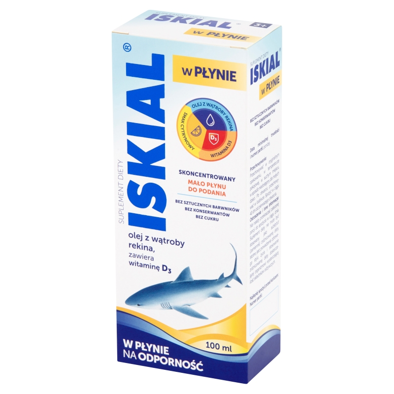 Iskial w płynie , płyn z olejem z wątroby rekina wspierający odporność, 100 ml