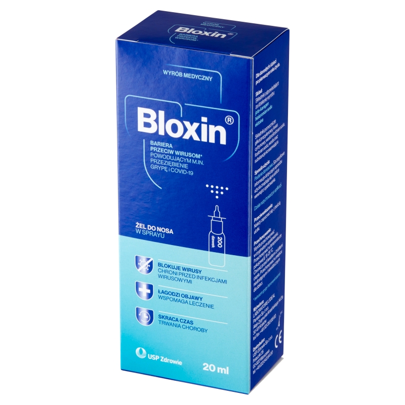 Bloxin, żel do nosa w sprayu o działaniu przeciwwirusowym, 20 ml