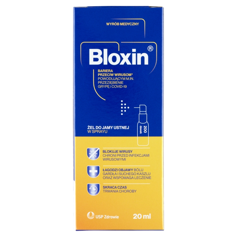 Bloxin, żel do jamy utsnej w sprayu o działaniu przeciwwirusowym, 20 ml