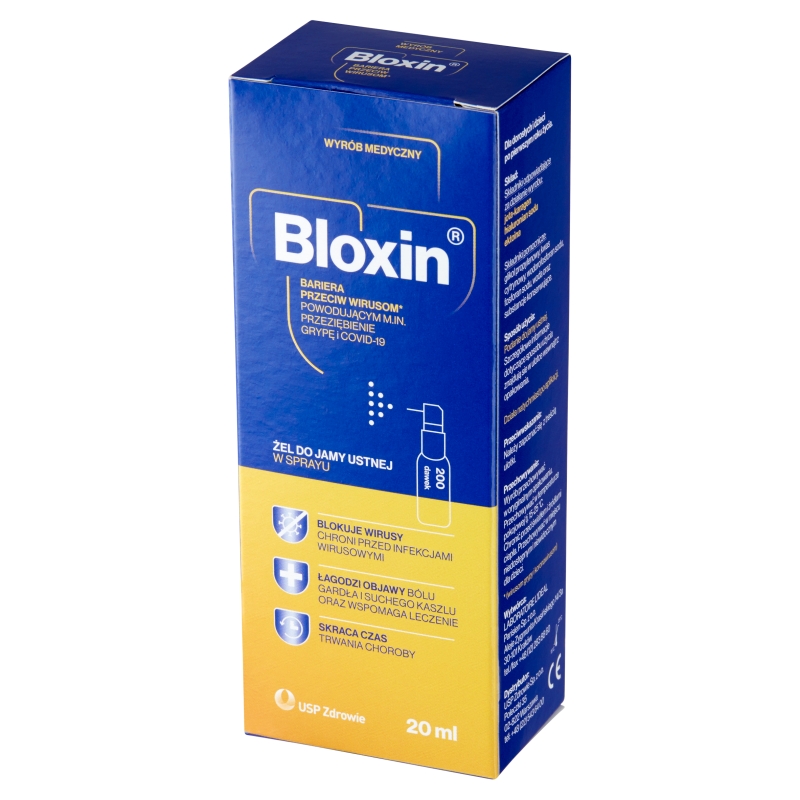 Bloxin, żel do jamy utsnej w sprayu o działaniu przeciwwirusowym, 20 ml