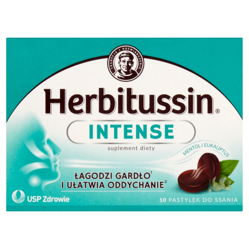 Herbitussin Intense, 10 pastylek KRÓTKA DATA 31.05.2025
