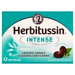Herbitussin Intense pastylki do ssania ze składnikami wspomagającymi w bólu gardła i oddychanie, mentol i eukaliptus, 10 szt.