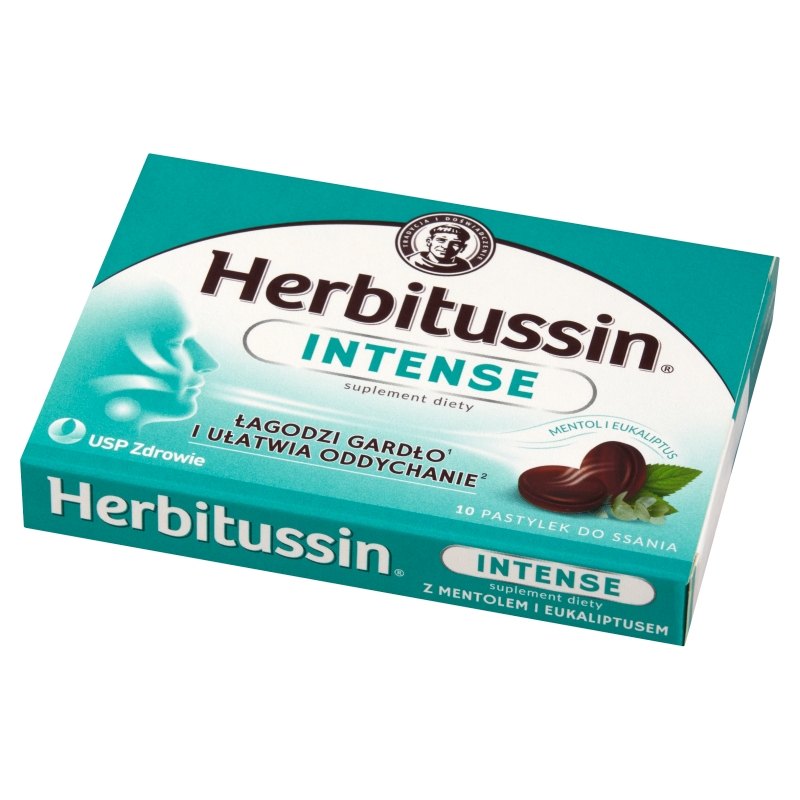 Herbitussin Intense, 10 pastylek KRÓTKA DATA 31.05.2025