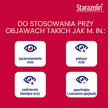 Starazolin 0,05%, krople na obrzęk i przekrwienie spojówek, pieczenie oczu, 2 butelka x 5 ml