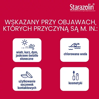 Starazolin 0,05%, krople na obrzęk i przekrwienie spojówek, pieczenie oczu, 2 butelka x 5 ml