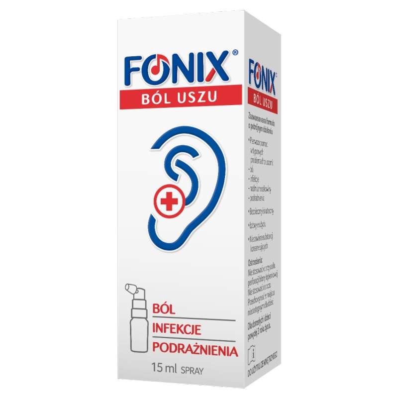 Fonix Ból Uszu, spray na podrażnienie, infekcję i ból ucha, 15 ml