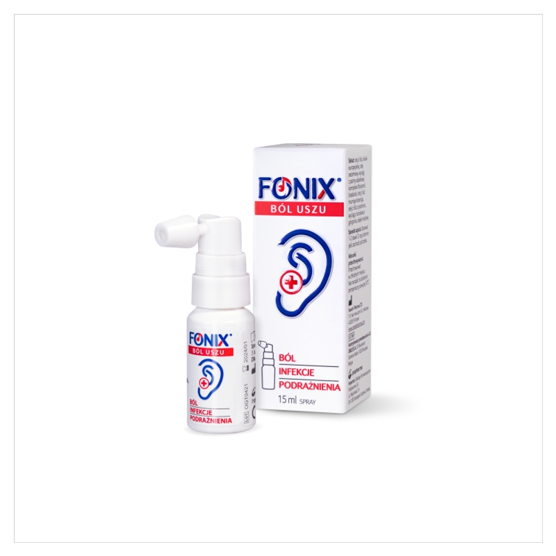 Fonix Ból Uszu, spray na podrażnienie, infekcję i ból ucha, 15 ml