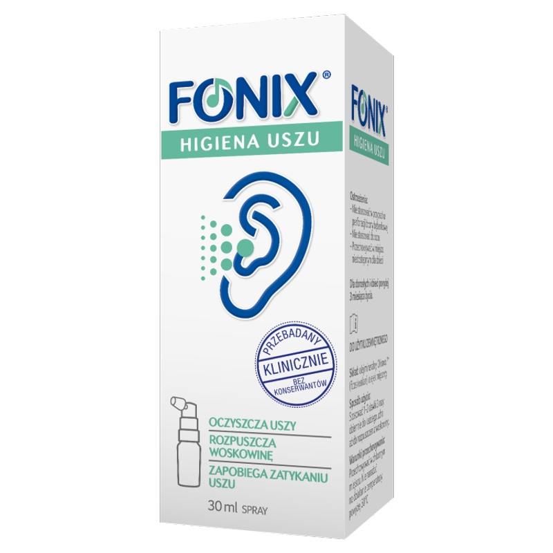 Fonix Higiena Uszu, spray do usuwania woskowiny, 30 ml