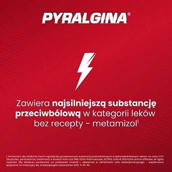 Pyralgina 500 mg, tabletki na ból o dużym nasileniu i gorączkę, 20 szt.