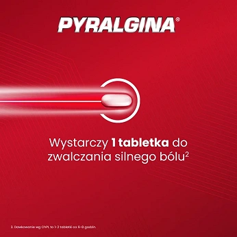 Pyralgina 500 mg, tabletki na ból o dużym nasileniu i gorączkę, 20 szt.