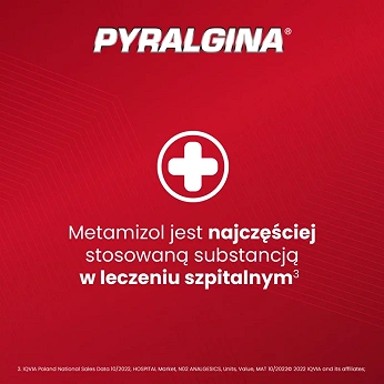 Pyralgina 500 mg, tabletki na ból o dużym nasileniu i gorączkę, 20 szt.