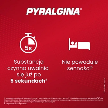 Pyralgina 500 mg, tabletki na ból o dużym nasileniu i gorączkę, 20 szt.