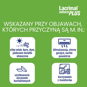 Lacrimal Natura Plus , krople do oczu nawilżające, 10 ml