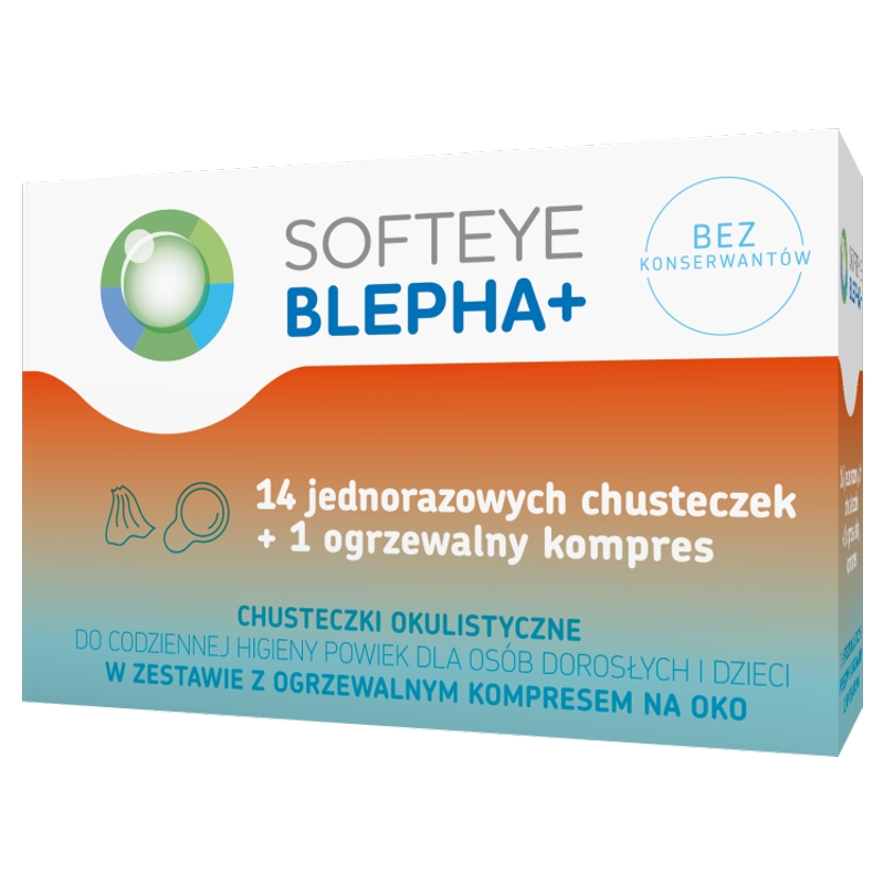 SOFTEYE BLEPHA 14 jednorazowych chusteczek okulistycznych + 1 ogrzewany kompres na oko 