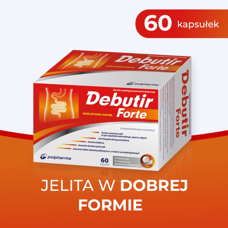 Debutir Forte 0,3 g , kapusłki z maślanem sodu, 60 szt.