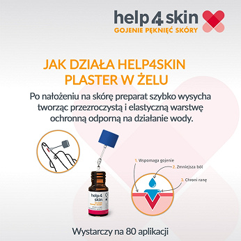 Help4Skin, plaster w żelu wspomagający gojenie pęknięć skóry, 7 ml