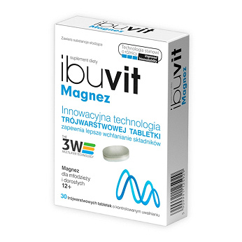 Ibuvit Magnez, tabletki z magnezem dla młodzieży i dorosłych, 30 szt.