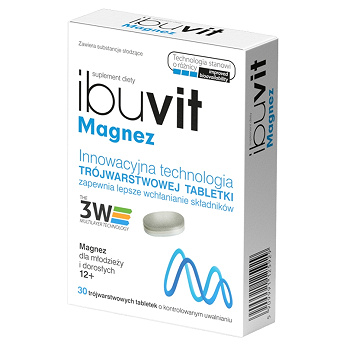 Ibuvit Magnez, tabletki z magnezem dla młodzieży i dorosłych, 30 szt.