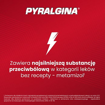 Pyralgina 500 mg, tabletki na ból o dużym nasileniu i gorączkę, 50 szt.