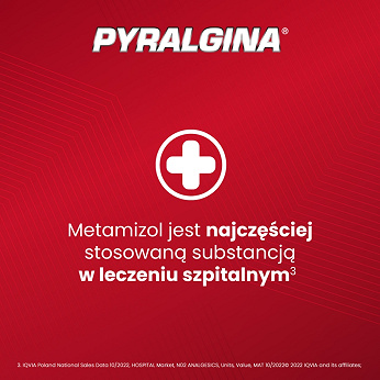 Pyralgina 500 mg, tabletki na ból o dużym nasileniu i gorączkę, 50 szt.