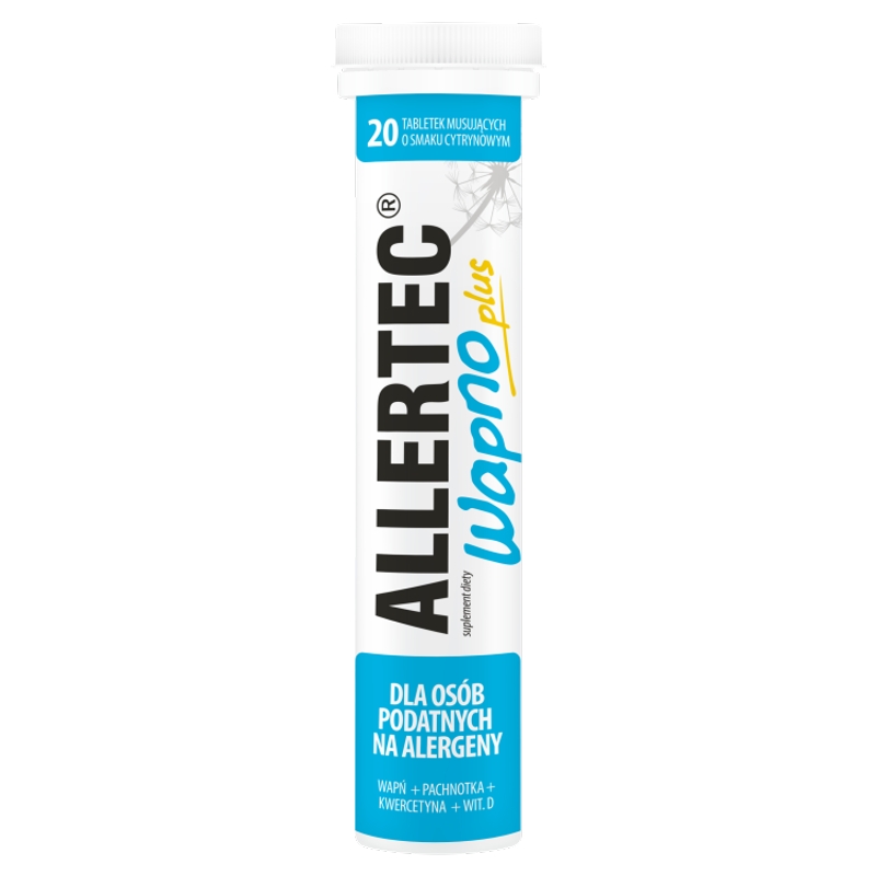 Allertec wapno plus tabletki musujące z wapniem, 20 szt.