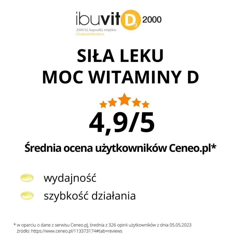 Ibuvit D3 2000 IU, kapsułki z witaminą D, 60 szt.