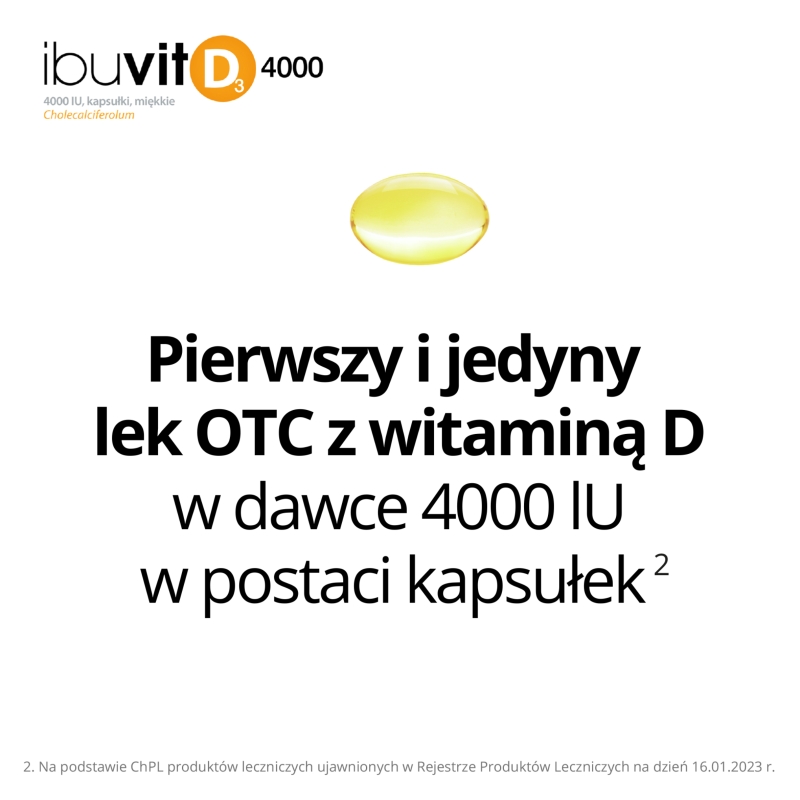 Ibuvit D3 4000 IU, kapsułki z witaminą D3, 30 szt.